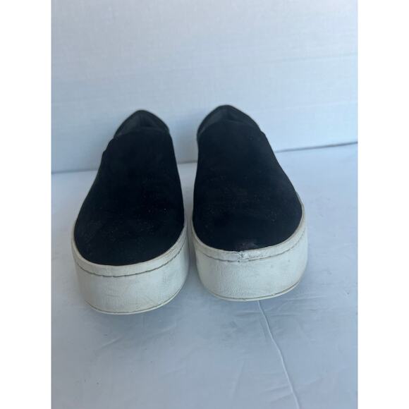 Vince Warren Black Suede White Platform Round Toe Slip On Skate Sneaker Shoes 7 - Picture 4 of 13
